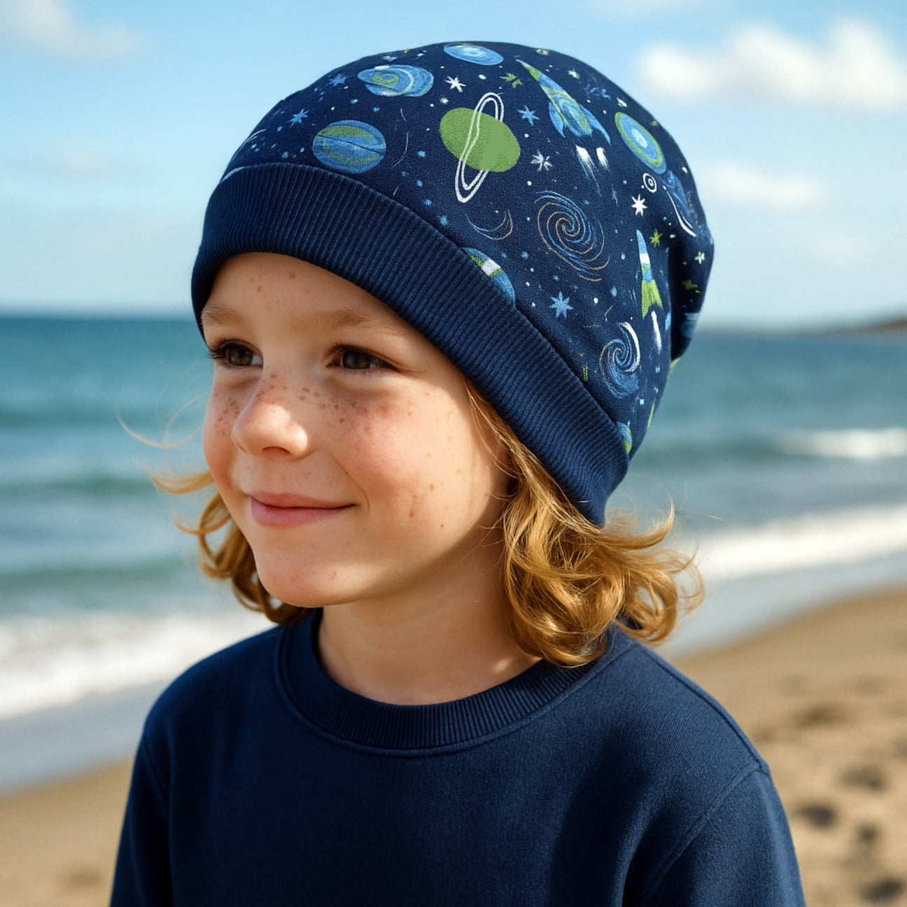 Handgemachte Beanie aus Bio-Jersey mit weichem Bündchen. Wächst mit, sitzt locker & passt perfekt unter den Fahrradhelm. Für Kinder & Erwachsene!