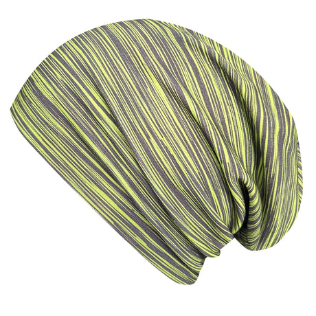 Nahaufnahme der Wollhuhn Öko Long Beanie / Wendemütze, zweilagig und formbeständig, aus weichem Baumwolljersey, geeignet für ganzjähriges Tragen. Ideal für Kinder und Jugendliche.