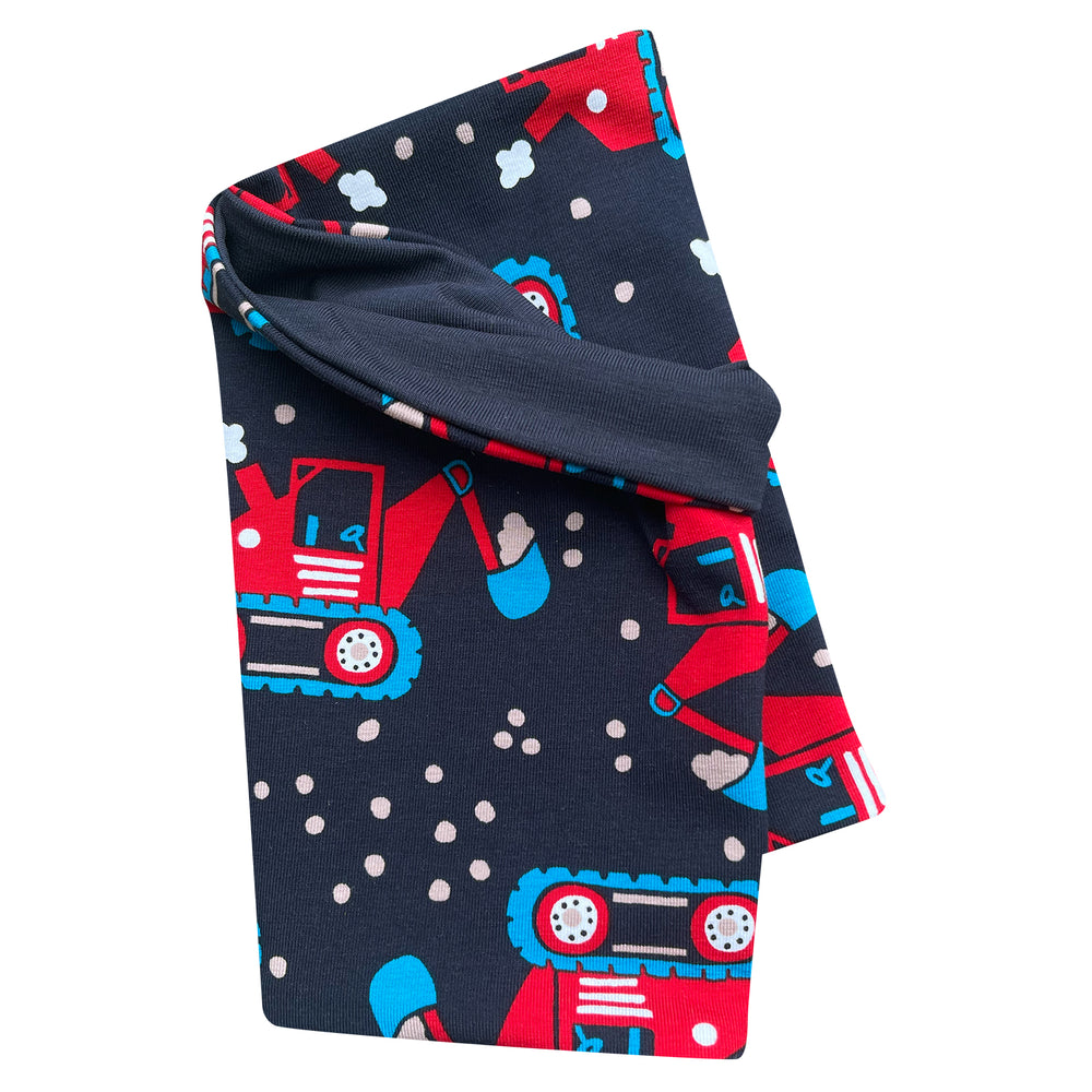 Wollhuhn Leichtes Lockeres Öko Jersey Halstuch, handgemacht, mit buntem Muster, weich und vielseitig tragbar, ideal für Kinder, perfekt für Übergangszeiten.