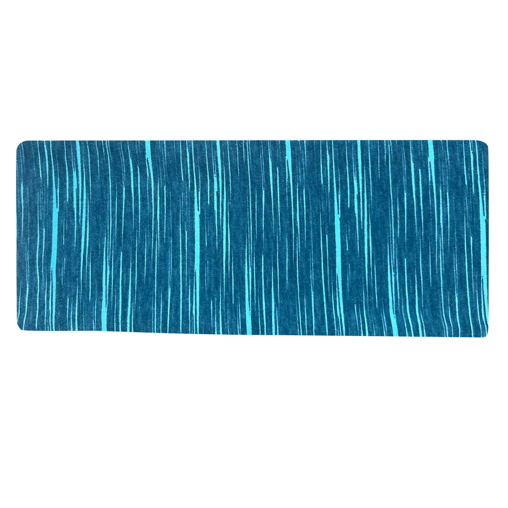 Wollhuhn Elastisches Öko Stirnband / Haarband Jersey Zweilagig Breit Lines Petrol/Türkis, handgefertigt aus weichem, dehnbarem Bio-Jersey, ideal für vielseitigen Einsatz.