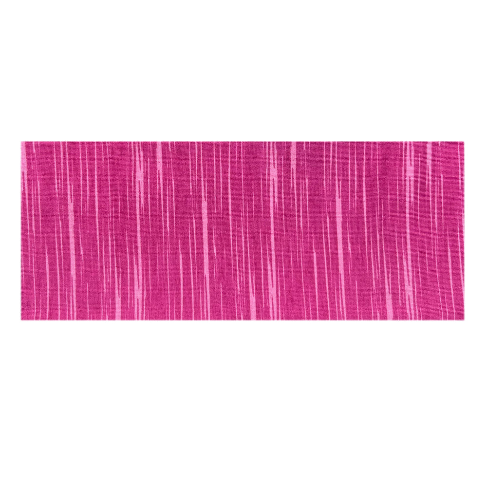 Wollhuhn Elastisches Öko Stirnband, zweilagig, aus Bio-Baumwolle, in rosa-weißen Streifen, weich und dehnbar, ideal für Sport und Freizeit.
