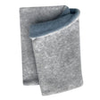 Wollhuhn WINTER Halstuch/Schlupfschal „Unser Wärmster“, handgefertigt, doppellagiger Fleece, ideal für Kinder und Erwachsene, in Hellgrau/Rauchblau, sichtbar kuschelig und winddicht.