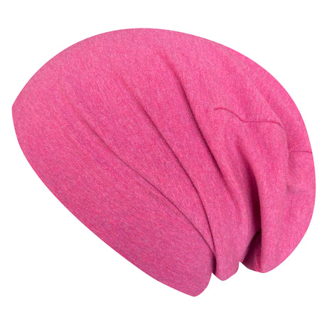 Wollhuhn Öko Long Beanie, zweilagig, aus weichem Baumwolljersey. Handgefertigt, komfortabel und wendbar, ideal für das ganze Jahr.