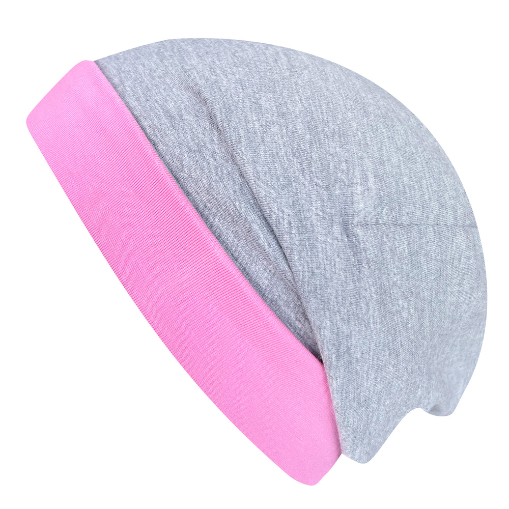 Wollhuhn Öko Long Beanie: Zweilagige, wendbare Mütze aus weichem Baumwolljersey, detailreich handgefertigt. Bequemer Sitz, ideal für das ganze Jahr.