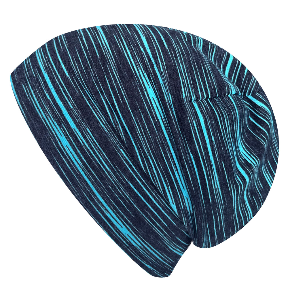 Wollhuhn Öko Shorties: Handgemachte, zweilagige Beanie aus Öko-Jersey, ideal für aktive Kinder. Lässiger, kürzerer Schnitt, bequem und wendbar.