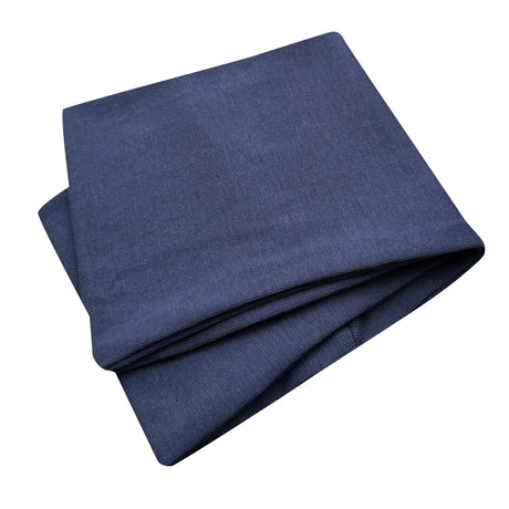 Wollhuhn Elastisches Öko Stirnband / Haarband Jersey Zweilagig Breit Uni/Einfarbig Dunkelblau, handgemacht und weich, ideal für Alltag und Sport.