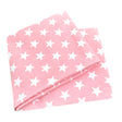 Wollhuhn Elastisches Öko Stirnband / Haarband Jersey Zweilagig Breit Sternchen Rosa/Weiß, handgemacht, dehnbar, weiches Stirnband mit weißen Sternen auf pinkem Hintergrund.
