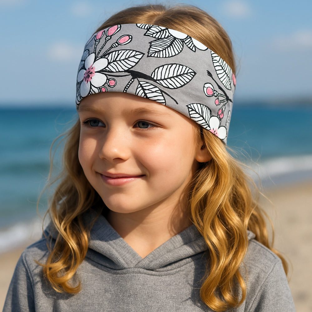 Wollhuhn Elastisches Öko Stirnband: Zweilagig, aus Bio-Baumwolle, handgemacht in Deutschland, ideal für Schule, Sport und Freizeit, passt unter Helme.