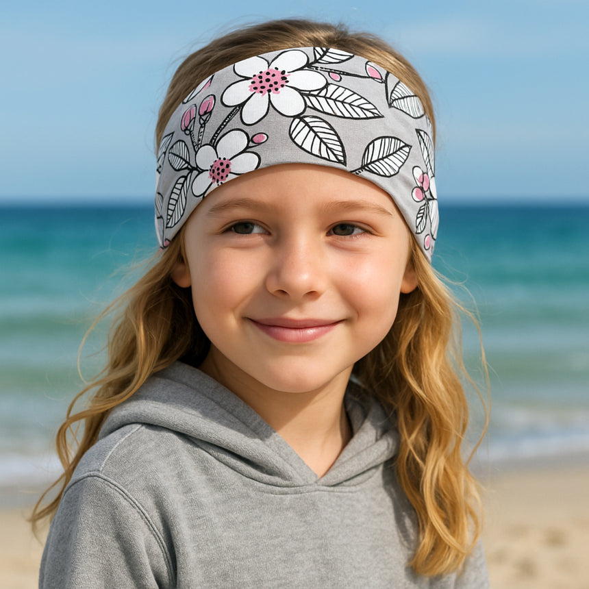 Wollhuhn Elastisches Öko Stirnband: Handgefertigtes, zweilagiges Jersey-Stirnband aus Bio-Baumwolle, ideal für Alltag und Sport, dehnbar und weich.