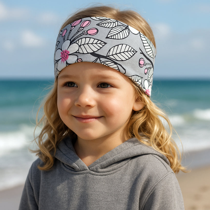 Wollhuhn Elastisches Öko Stirnband/Haarband: Handgemachtes, doppellagiges Jersey-Stirnband aus Bio-Baumwolle, weich, dehnbar, ideal für Outdoor-Aktivitäten, passend für Kinder und Erwachsene.