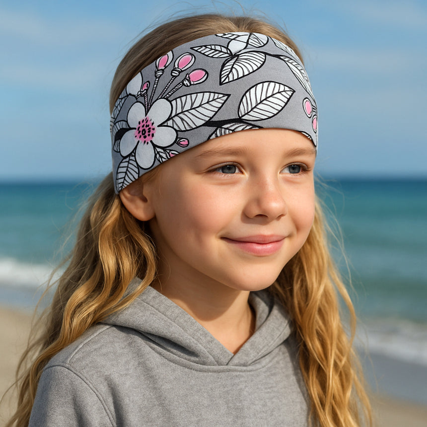 Wollhuhn Elastisches Öko Stirnband/Haarband Jersey: Zweilagig, aus Bio-Baumwolle, handgemacht, vielseitig und bequem tragbar für Kinder und Erwachsene. Ideal für Aktivitäten und Helmunterlagen.
