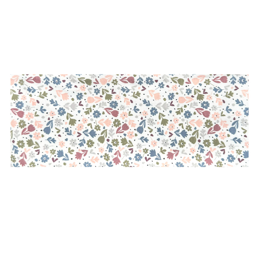 Wollhuhn Elastisches Öko Stirnband: Handgemachtes, zweilagiges Jersey-Stirnband mit Blumenmuster, ideal für Schule, Sport und Freizeit, passt unter Helme.