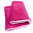 Wollhuhn WINTER Halstuch/Schlupfschal „Unser Wärmster“ aus zwei Lagen Fleece, handgemacht in Pink/Rosa, gefaltet dargestellt. Ideal für Kinder und Erwachsene.