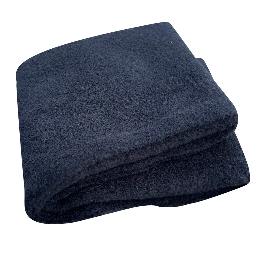 Wollhuhn Elastisches Öko Stirnband, zweilagig aus schwarzem Fleece, handgemacht und dehnbar, ideal für kalte Tage und vielseitig tragbar.