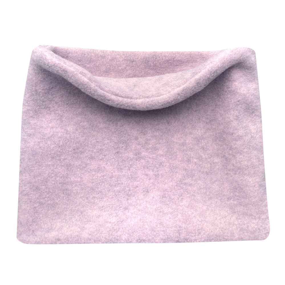 Handgemachter Fleece-Schlupfschal „Unser Wärmster“ in Rosé Meliert, doppellagig und weich, ideal für Kinder und Erwachsene, schützt zuverlässig vor Kälte.