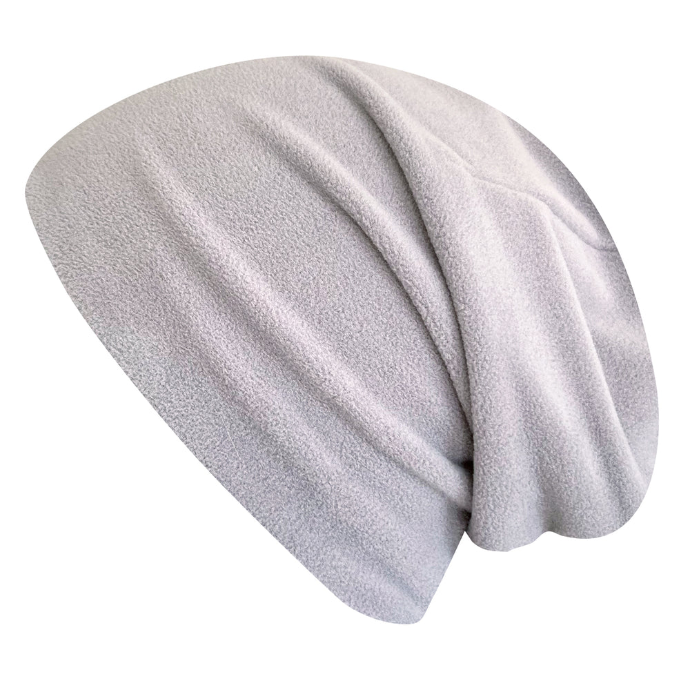 Wollhuhn ADD-ON Fleecefutter für Long Beanies und Shorties, nicht einzeln erwerblich, zeigt ein nahes Detail des weichen, grauen Öko-Sportfleece-Innenfutters für Mützen.