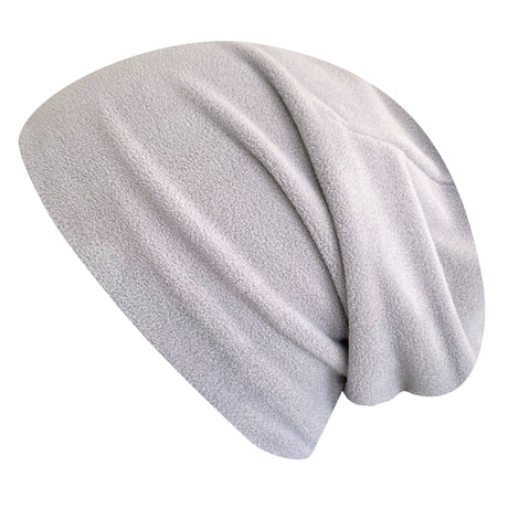 Wollhuhn ADD-ON Fleecefutter für Long Beanies und Shorties, nicht einzeln erwerblich, zeigt ein nahes Detail des weichen, grauen Öko-Sportfleece-Innenfutters für Mützen.