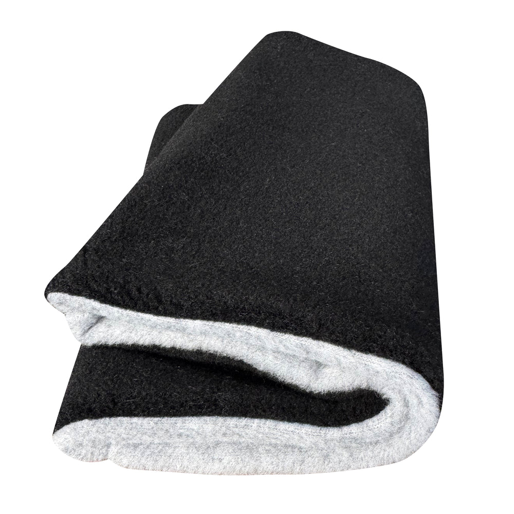 Wollhuhn WINTER Halstuch/Schlupfschal „Unser Wärmster“, doppellagiger Fleece, schwarz/hellgrau, handgefertigt, weich und wärmend, ideal für Kinder und Erwachsene.