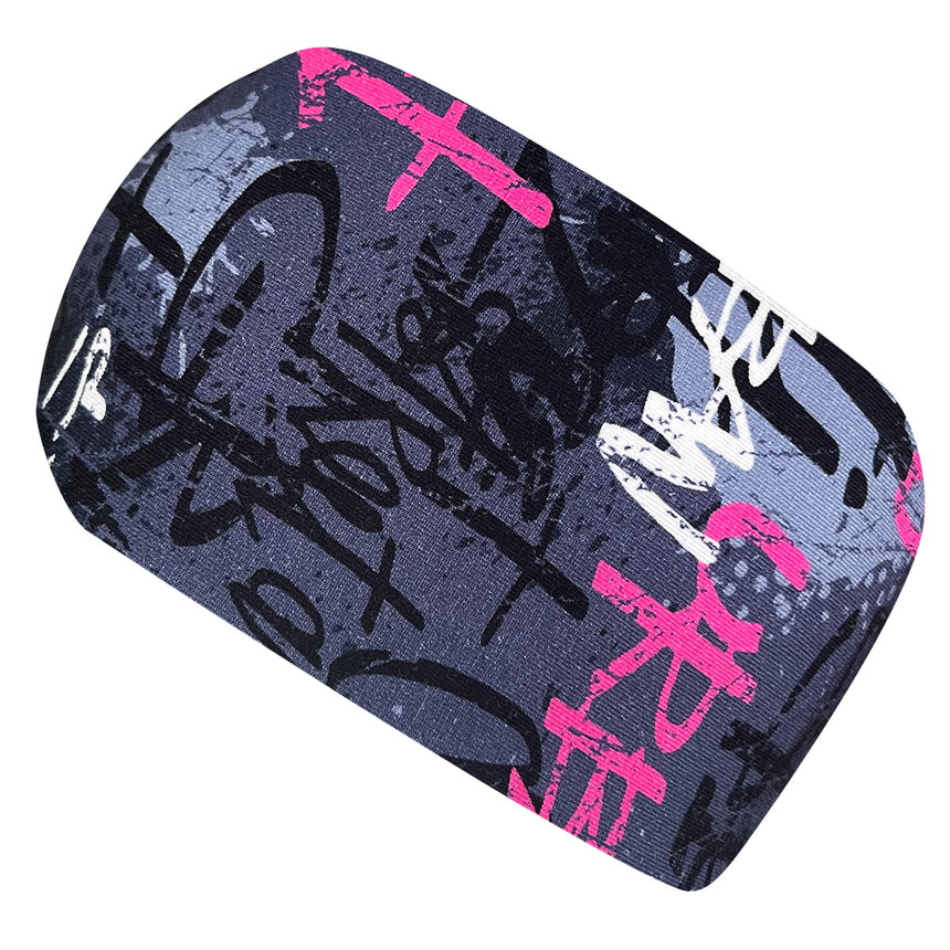 Wollhuhn Elastisches Öko Stirnband: Nahaufnahme eines handgemachten, doppellagigen Jersey-Stirnbands, weich und dehnbar, ideal für Sport und Freizeitaktivitäten.