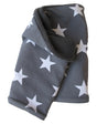 Wollhuhn Halstuch / Schlupfschal / Loop WARM, Innen Fleece, Große Sterne Grau/Weiß, handgefertigt, mit weichem Fleecefutter, ideal für Kinder und Erwachsene bei kaltem Wetter.