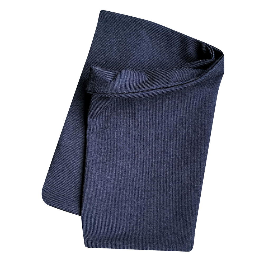 Wollhuhn Leichtes Lockeres Öko Jersey Halstuch, handgemacht, weicher blauer Stoff, ideal für Kinder, atmungsaktiv und einfach anzuziehen.