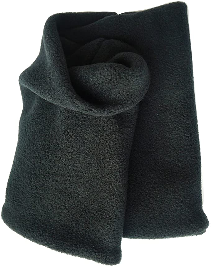 Wollhuhn WINTER Halstuch/Schlupfschal „Unser Wärmster“, ein doppellagiger, handgenähter schwarzer Fleece-Loop, ideal für Kinder und Erwachsene gegen Kälte.