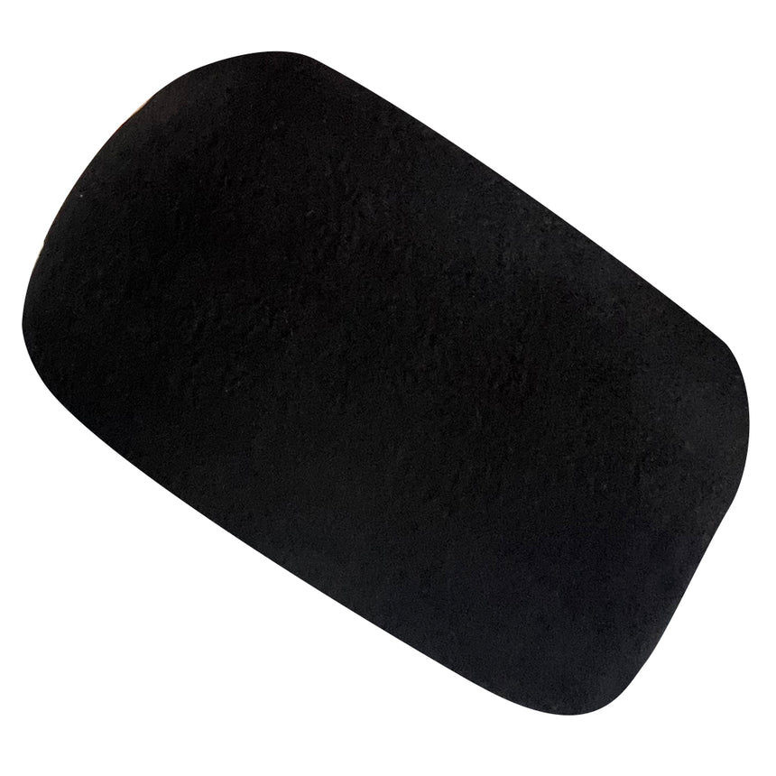 Handgemachtes, elastisches Wollhuhn Stirnband aus schwarzem, zweilagigem Öko-Fleece. Ideal für kaltes Wetter, schützt die Ohren und passt unter Helme.