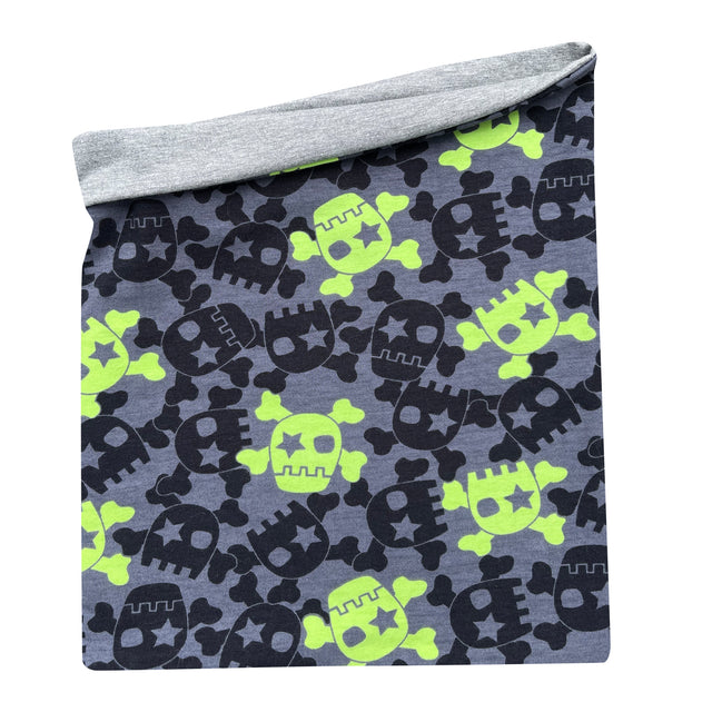 Wollhuhn LONG Loop, Jersey- oder Fleecefutter, mit Totenkopf-Motiv. Ideal für alle Altersgruppen, bietet Komfort und Schutz vor Witterungseinflüssen. Hochwertig handgefertigt in Deutschland.