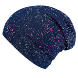 Wollhuhn Öko Long Beanie / Wendemütze, Ganzjährig, Zweilagig, Galaxy Sprenkel Rot