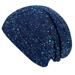 Wollhuhn Öko Long Beanie / Wendemütze, Ganzjährig, Zweilagig, Galaxy Sprenkel Blau
