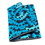 Wollhuhn Leichtes Lockeres Öko Jersey Halstuch / Schlupfschal / Loop Coole Skulls Schwarz/Blau