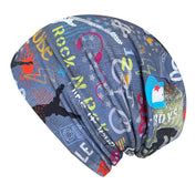 Wollhuhn Öko Long Beanie/Wendemütze, aus weichem Baumwolljersey, zweilagig und formbeständig, mit bunten Designs. Ideal für Kinder, angenehm zu tragen, wendbar.