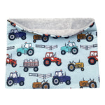 Wollhuhn Halstuch / Schlupfschal / Loop WARM, Innen Fleece, Trecker/Traktor Mint