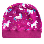 Wollhuhn Leichte Öko Beanie-Mütze Sommer/Übergang Einlagig Einhorn/Einhörner Beere/Pink