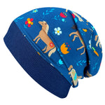 Wollhuhn Leichte Öko Beanie-Mütze Sommer/Übergang Einlagig Pony/Pferde Jeansblau