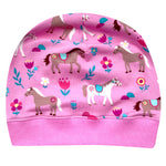Wollhuhn Leichte Öko Beanie-Mütze Sommer/Übergang Einlagig Pony Rosa