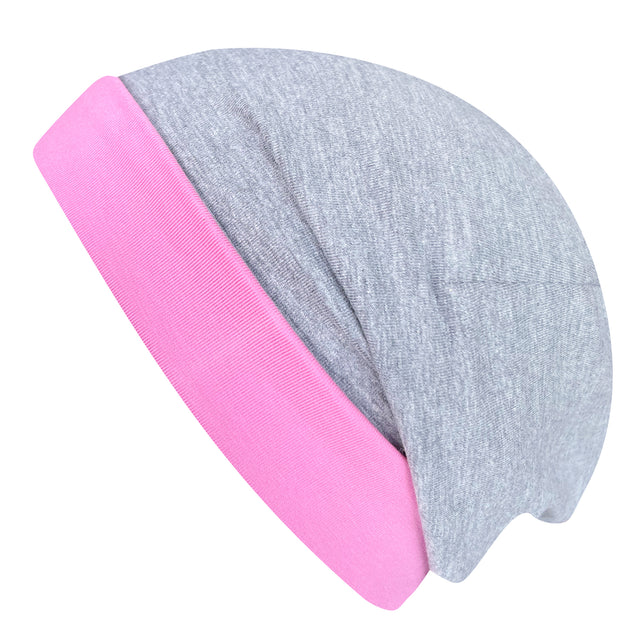 Wollhuhn Öko Long Beanie: Zweilagige, wendbare Mütze aus weichem Baumwolljersey, detailreich handgefertigt. Bequemer Sitz, ideal für das ganze Jahr.