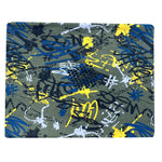 Wollhuhn Halstuch / Schlupfschal / Loop WARM, Innen Fleece,  Graffiti Oliv/Gelb