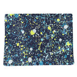 Wollhuhn Halstuch / Schlupfschal / Loop WARM, Innen Fleece, Splatter Dunkelblau/Bunt