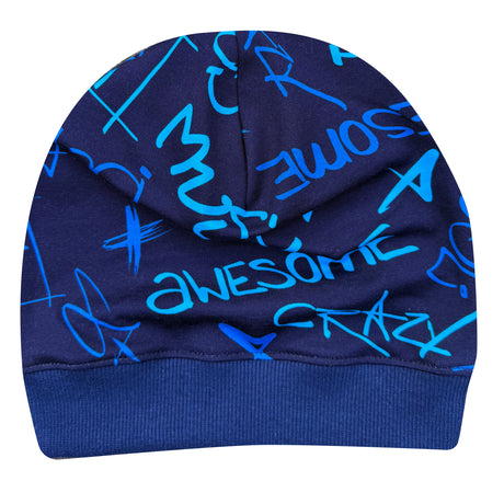 Wollhuhn Leichte Öko Beanie-Mütze Sommer/Übergang Einlagig Cool Music Blau