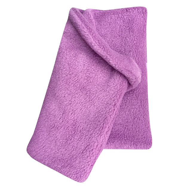 Wollhuhn WINTER Halstuch/Schlupfschal „Unser Wärmster“, doppellagig, einfarbig flieder, kuscheliger Fleece, handgefertigt, ideal für Kinder und Erwachsene.