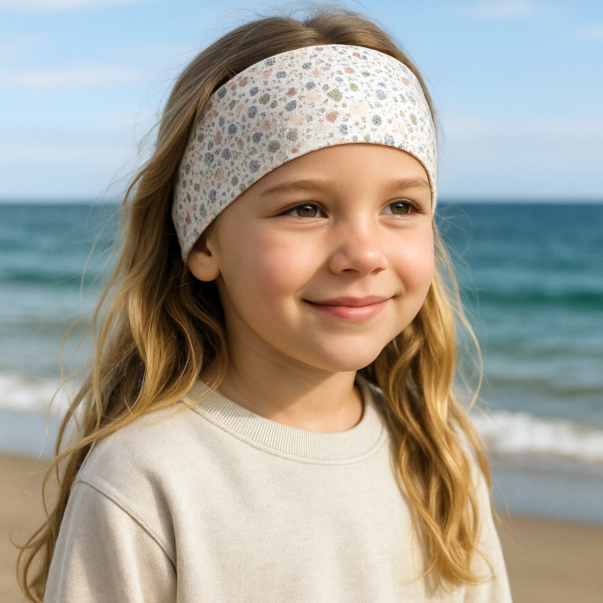 Wollhuhn Elastisches Öko Stirnband: Handgemachtes, zweilagiges Jersey-Stirnband, weich und dehnbar, ideal für Outdoor-Aktivitäten, passend unter Helme. Perfekt für Kinder und Erwachsene.