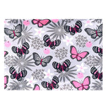 Wollhuhn Leichtes Lockeres Öko Jersey Halstuch / Schlupfschal / Loop Schmetterlinge Grau/Rosa