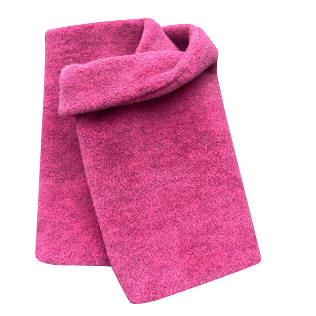 Wollhuhn WINTER Halstuch/Schlupfschal „Unser Wärmster“, doppellagig, beere meliert, handgenäht aus weichem, winddichtem Fleece – ideal für kalte Tage.