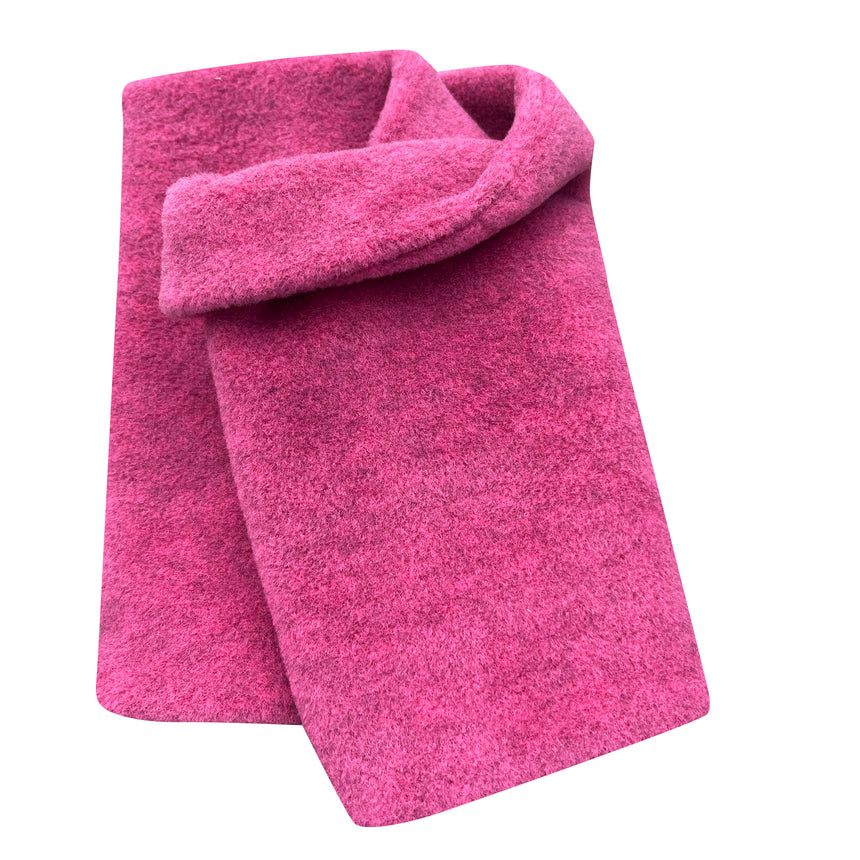 Wollhuhn WINTER Halstuch/Schlupfschal „Unser Wärmster“, doppellagig, beere meliert, handgenäht aus weichem, winddichtem Fleece – ideal für kalte Tage.