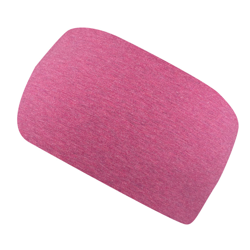 Wollhuhn Elastisches Öko Stirnband aus Jersey, zweilagig und breit, ideal für Alltag und Sport, handgemacht in Deutschland, auf weißem Hintergrund.