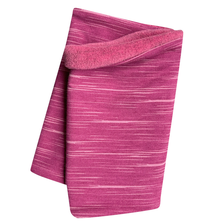 Wollhuhn Halstuch / Schlupfschal / Loop WARM, Innen Fleece, Lines Beere/Pink, handgefertigt, doppellagig, kuschelig weich, ideal für kalte Tage, für Kinder und Erwachsene.