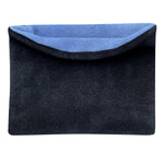 Wollhuhn WINTER Halstuch/Schlupfschal „Unser Wärmster“, Zwei Lagen Fleece, Schwarz/Jeansblau