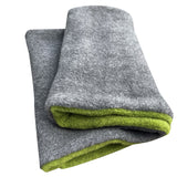 Wollhuhn WINTER Halstuch/Schlupfschal „Unser Wärmster“, Zwei Lagen Fleece, Anthrazit/Grün