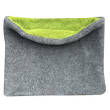 Wollhuhn WINTER Halstuch/Schlupfschal „Unser Wärmster“, Zwei Lagen Fleece, Anthrazit/Grün
